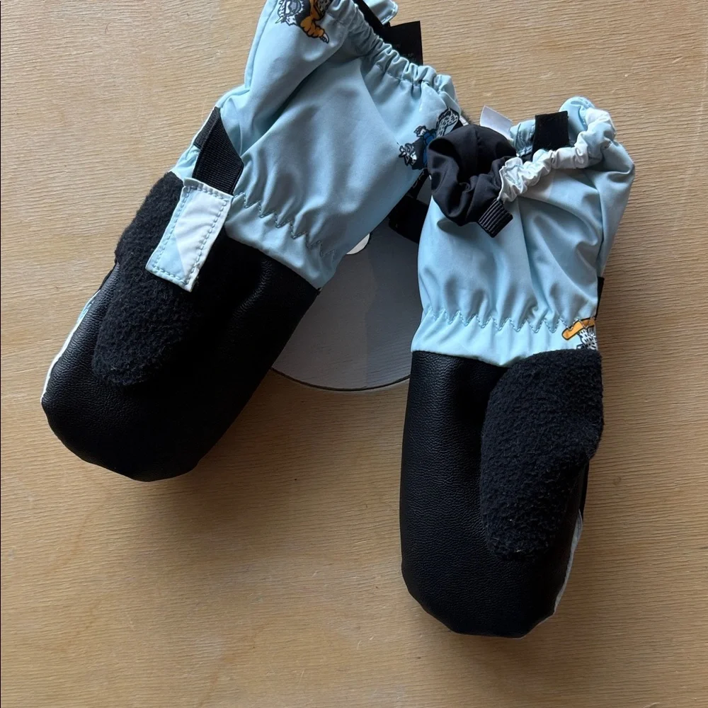The North Face Kids' Black and Light Blue Snow Pants